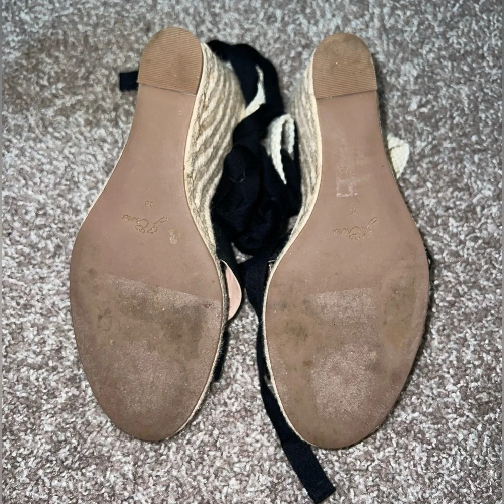 J. Crew Canvas Lace Up Espadrille Wedges